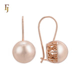 Pendientes de abalorios con gancho de alambre farol en Oro 14K, colores baño de oro rosa