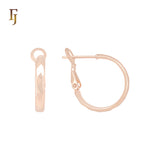 Rhombus Textured Rose Gold Hoop Earrings