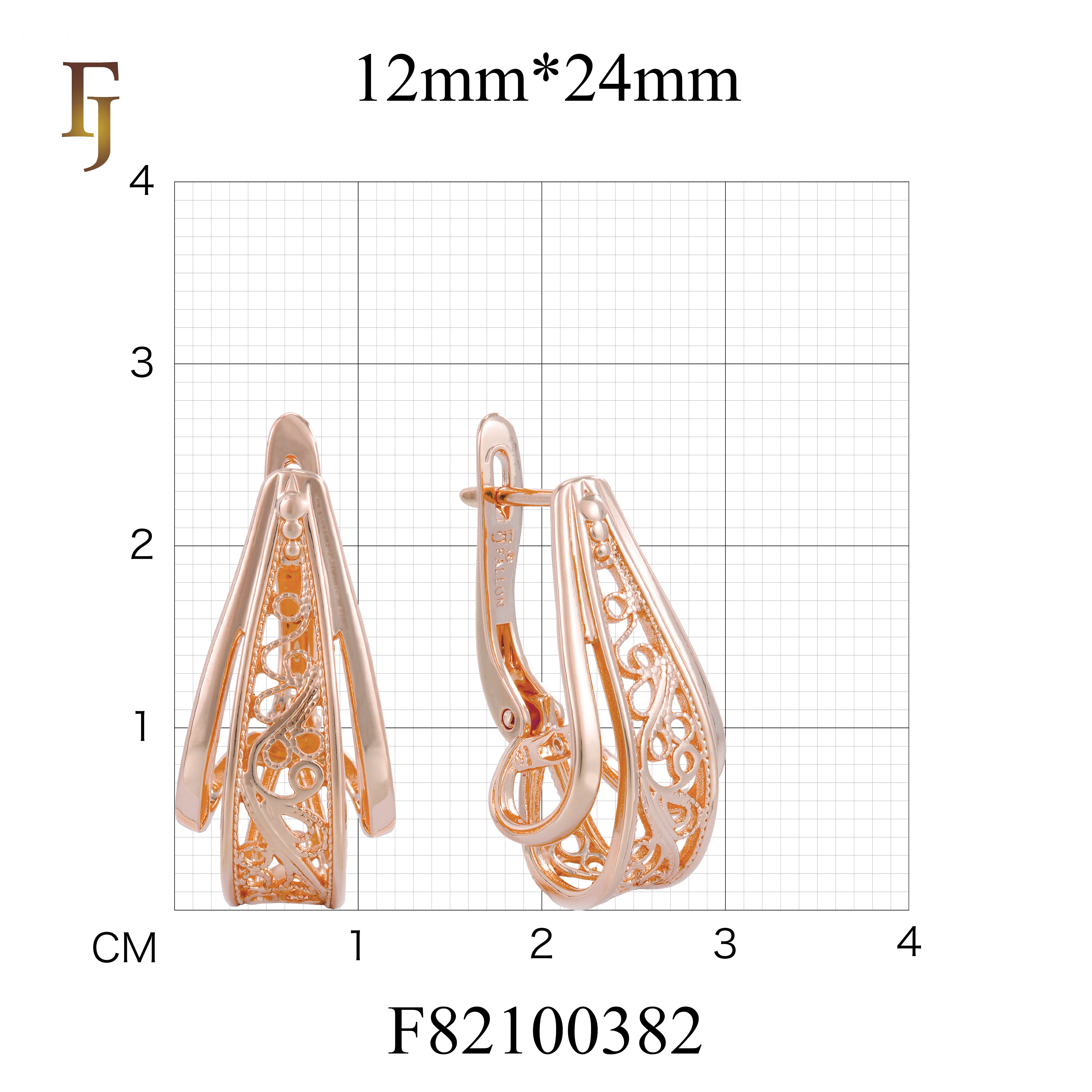 Pendientes de clip de dos tonos con filigrana ondulada en oro blanco y oro rosa