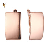 Escudo de Rufina - Pendientes cuadrados planos sencillos de oro rosa 585 y oro de 14 quilates de alta calidad de FJ Jewelry