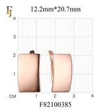 Escudo de Rufina - Pendientes cuadrados planos sencillos de oro rosa 585 y oro de 14 quilates de alta calidad de FJ Jewelry