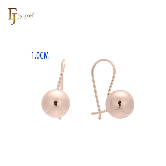 Beaded 10mm Wire Hook Rose Gold Earrings