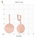 Pendientes minimalistas de clip con disco redondeado plano en oro de 14 quilates, oro rosa y oro blanco.