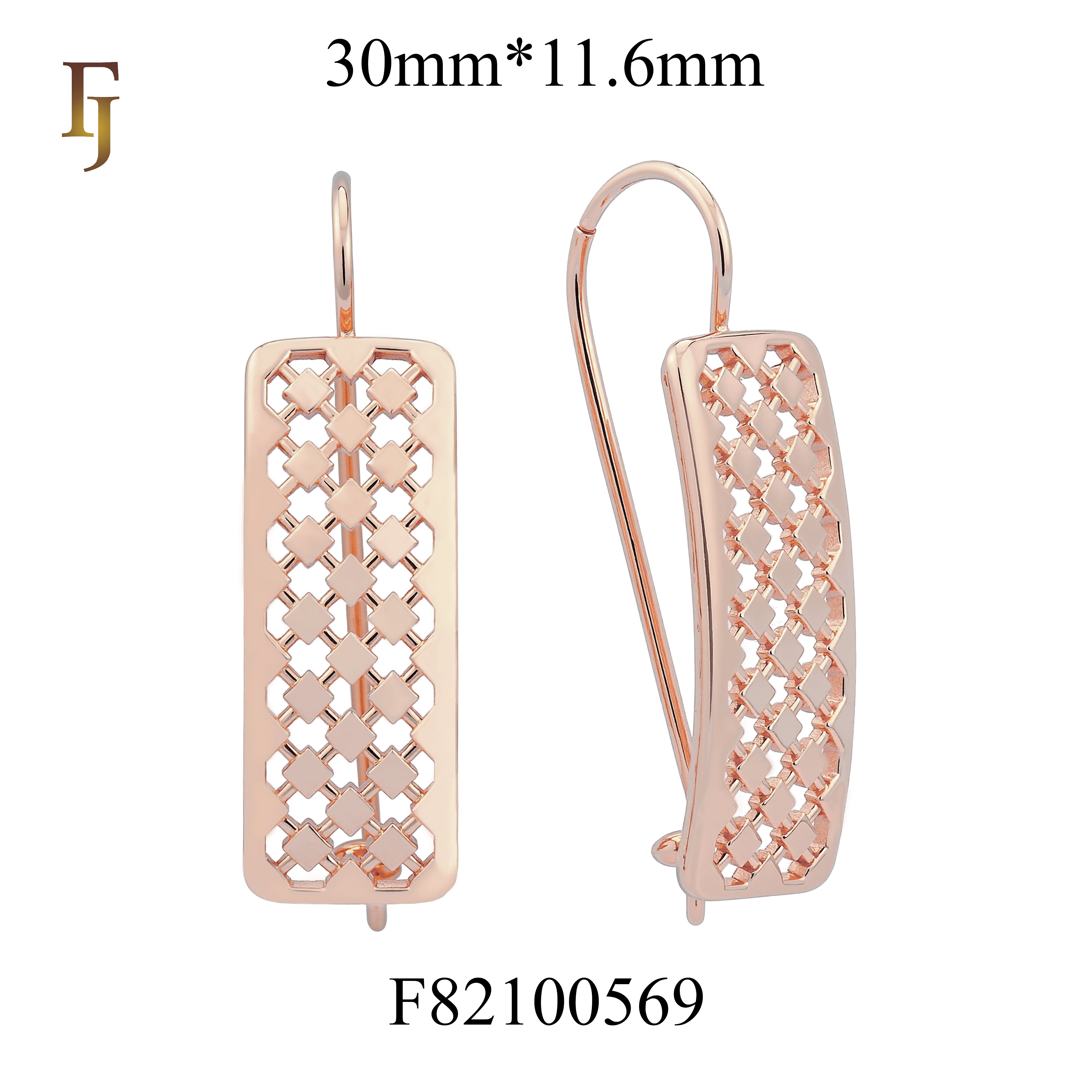 Серьги-крючки из Красное золото 585 пробы