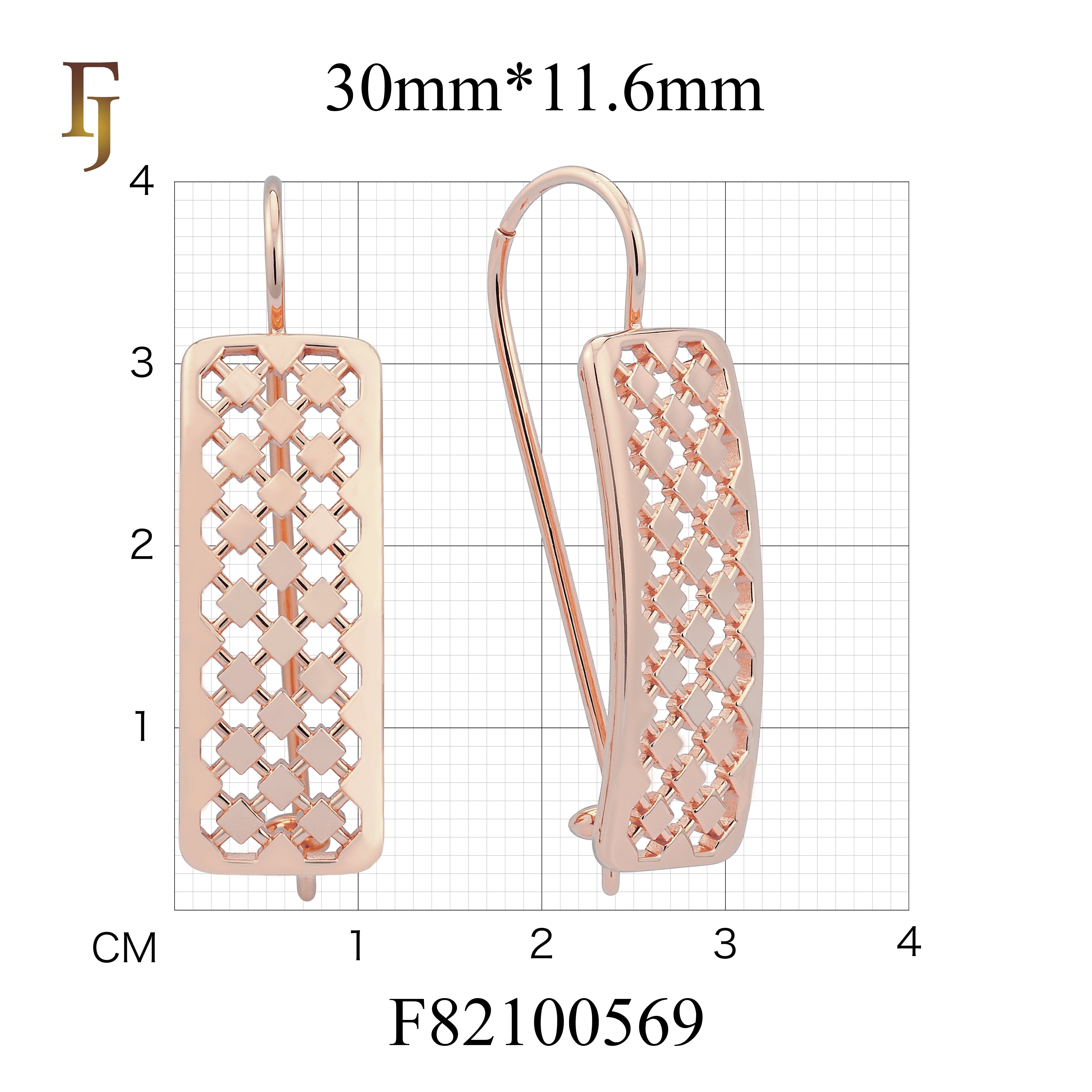Серьги-крючки из Красное золото 585 пробы
