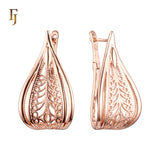 .Aretes en Oro de 14K, Oro Rosa, colores de baño en dos tonos