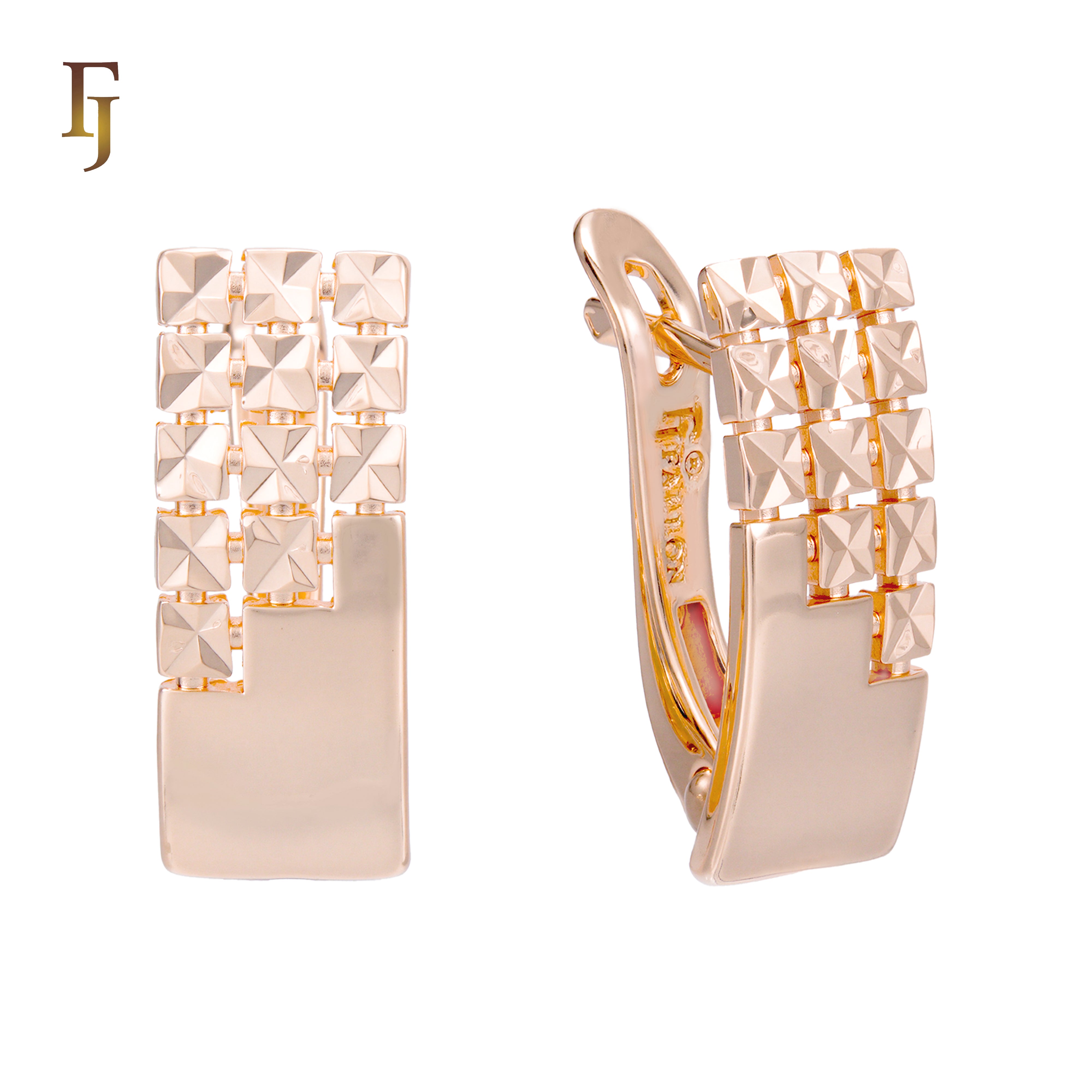 .Pendientes en Oro Rosa, baño en dos tonos