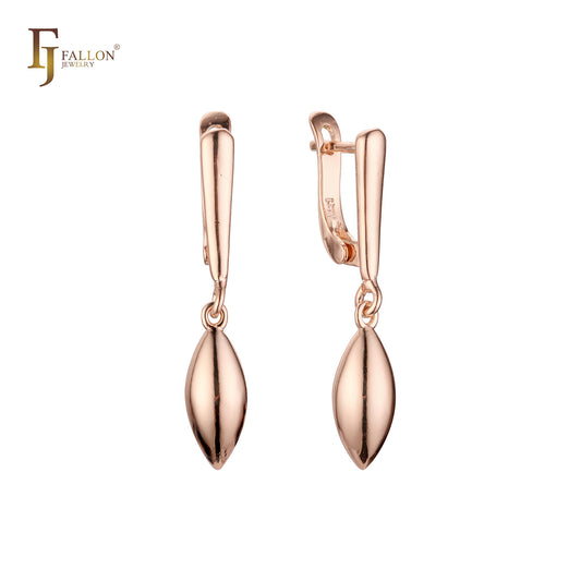 Marquise bead drop Russian Lock Earrings