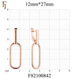 Pendientes de clip en Oro 14K, colores baño de oro rosa.