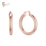 Brincos de argola grossos e robustos em ouro 14K, ouro rosa e ouro branco