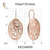 Aretes de gancho de alambre de olas y olas en Oro 14K, colores baño de oro rosa.