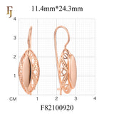Pendientes de gancho de alambre en Oro 14K, colores de baño de oro rosa.