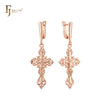 Russian Orthodox Crucifix Cross drop Russian Lock Earrings Religious