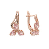 Aretes de colores mixtos en racimo en Oro de 14K, baño de Oro Rosa colores