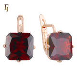 El tesoro de Ashlee: aretes de oro rosa de 14 quilates con circonitas cúbicas de colores y corte esmeralda en solitario.