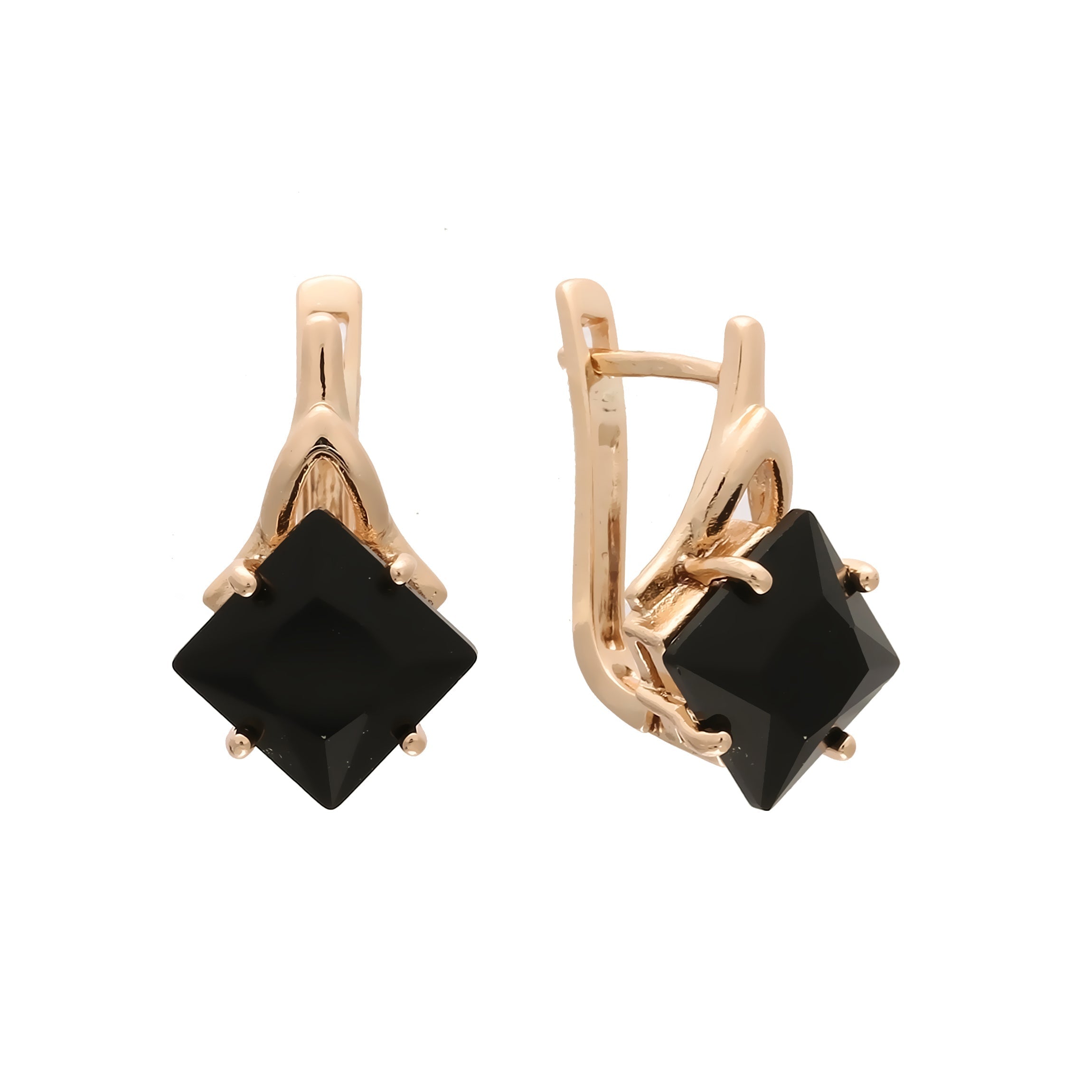 Aretes en Oro 14K, Oro Blanco, Baño en Oro Rosa colores