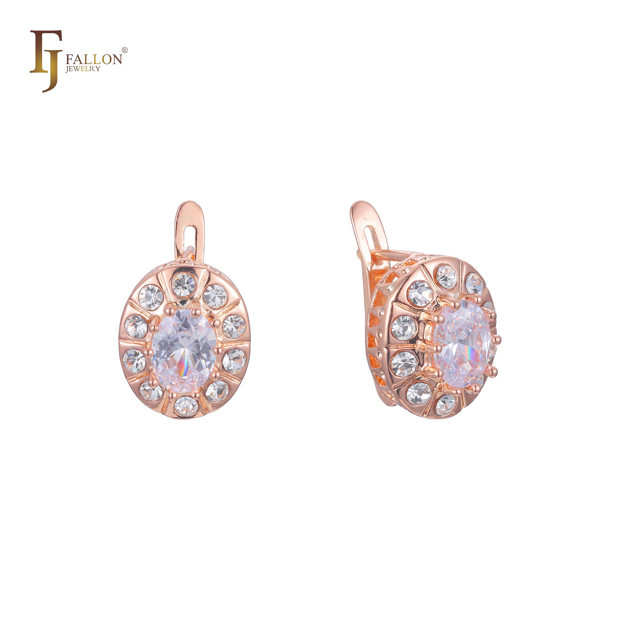 Pendientes de racimo en Oro Rosa, baño de dos colores