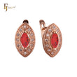 Pendientes Halo Marquesa en oro rosa de 14 quilates con circonitas cúbicas de colores marquesina