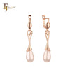 Baroque style teardrop Pearl drop Russian Lock Earrings