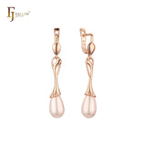 Baroque style teardrop Pearl drop Russian Lock Earrings