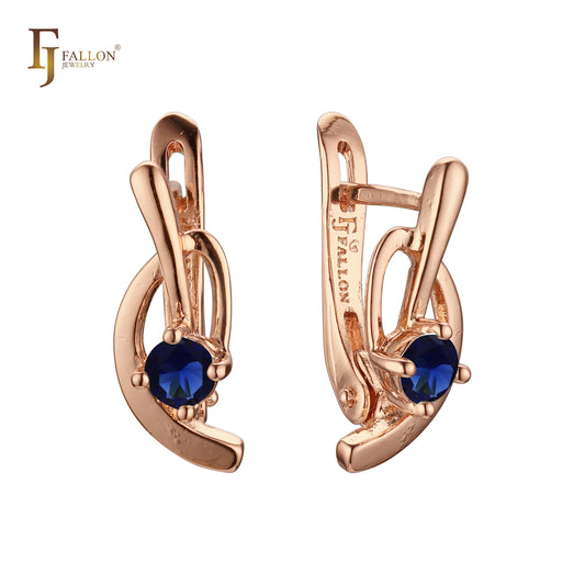 Серьги-солитеры Music tone CZ Rose Gold