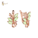 Pendientes de oro rosa de 14 quilates con brillantes circonitas cúbicas