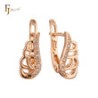 Angel's Feather Wings Rose Gold Russian Lock earrings