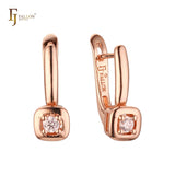 Pendientes en Oro Rosa, baño de dos colores