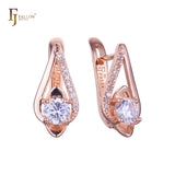 Aretes de racimo en Oro de 14K, baño de Oro Rosa colores