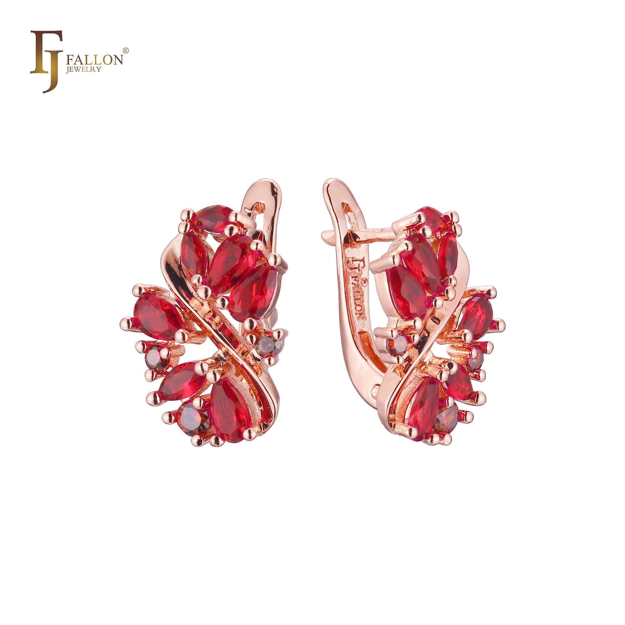 Aretes de racimo en Oro de 14K, baño de Oro Rosa colores