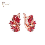 Aretes de racimo en Oro de 14K, baño de Oro Rosa colores