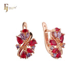 Aretes de racimo en Oro de 14K, baño de Oro Rosa colores