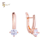 Pendientes Solitario en Oro de 14K, baño de Oro Rosa colores