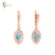 Серьги-подвески Marquise red Marquise CZ Rose Gold