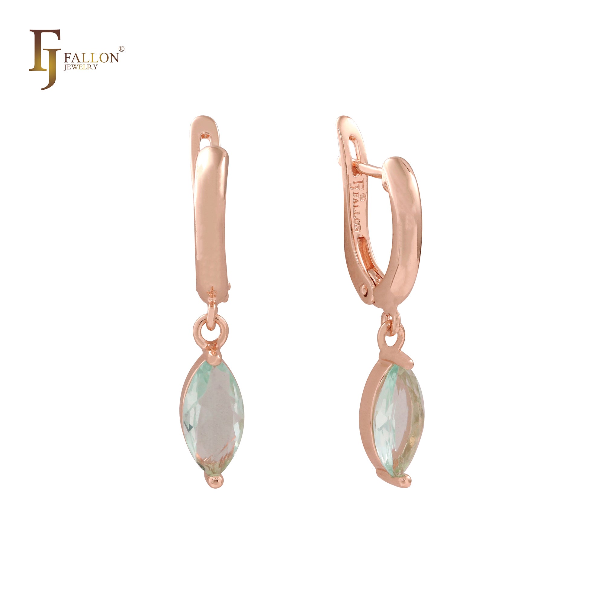 Серьги-капли Solitaire Marquise из 14-каратного золота, розового золота, белого золота