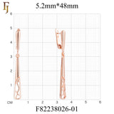 Rose Gold Long Drop Earrings with Openwork Detail and CZ Accents – Elegant Dangle Russian Lock Design