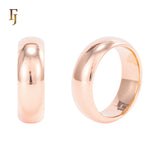 Anillos de boda de 6mm bañados en Oro Blanco, Oro de 14K, Oro de 18K, Oro Rosa