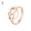 Double Hearts in Heart Valentine Lovers Rose Gold Heart Fashion Rings