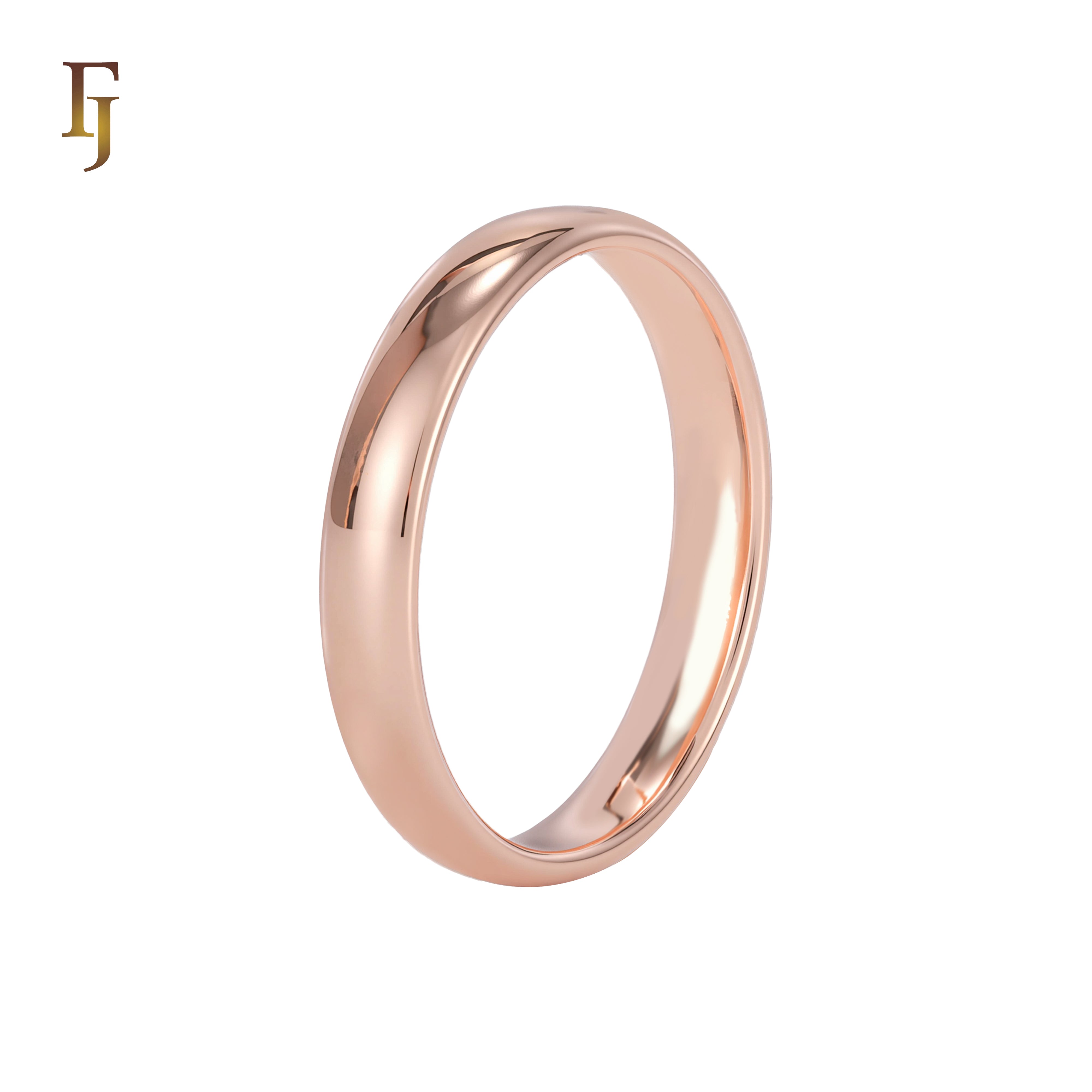 Anillos de boda de 3,5 mm chapados en Oro Blanco, Oro de 14 quilates, Oro de 18 quilates, Oro Rosa