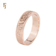 Orthodox Christian Rose Gold Ring with Church Slavonic Prayer Engraving – Unisex Religious Band – FJ Jewelry