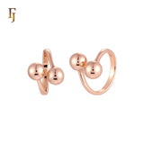 Double Beads minimalism Resizable Rose Gold Rings
