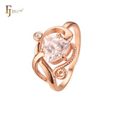 Elegant triangular solitaire white CZ Rose Gold Fashion Rings