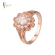 Oval Halo cluster white CZs Rose Gold Fashion Rings