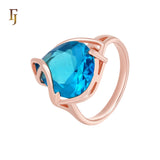 Big special triangular cut stone Rose Gold Fashion Rings