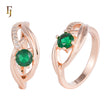 Anillos de oro rosa con piedra redonda y solitario de dos tonos