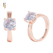 Anillos solitarios de oro rosa con piedras grandes