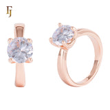Anillos solitarios de oro rosa con piedras grandes