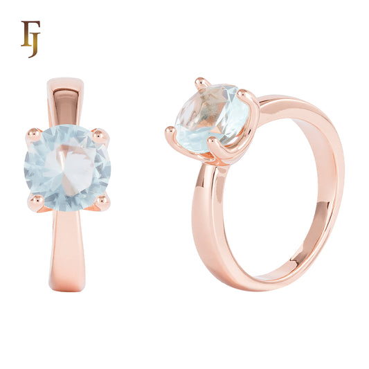 Anillos solitarios de oro rosa con piedras grandes