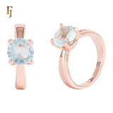 Anillos solitarios de oro rosa con piedras grandes