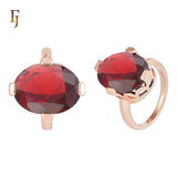 Anillos solitarios de oro rosa con piedras grandes gigantes